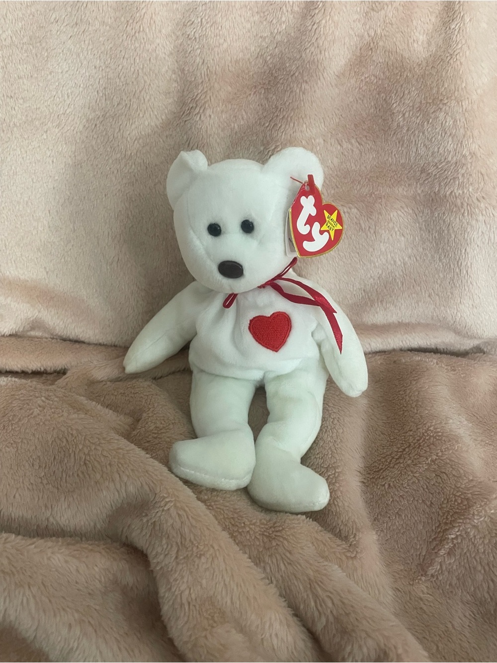 Ty Beanie Baby Valentino brown nose mint condition PE pellets